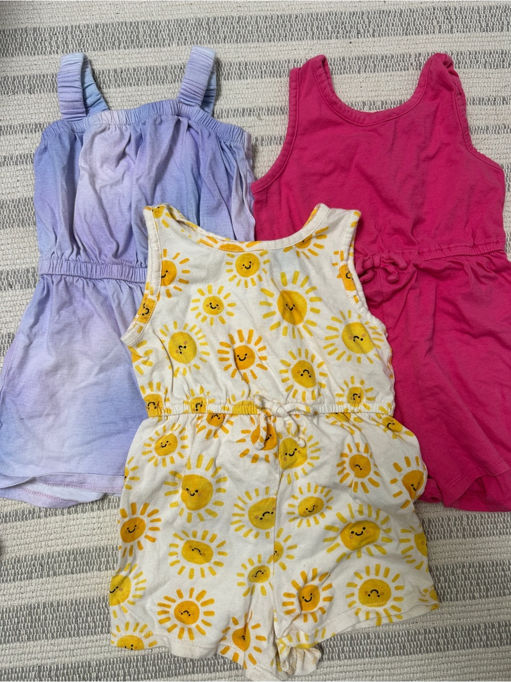 Old Navy Bundle Sun White & Yellow Romper Pink & Lavender Romper Sz 3T